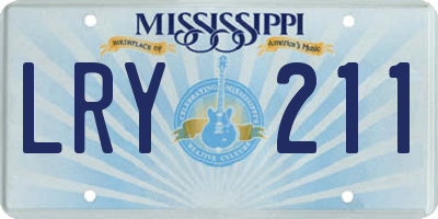 MS license plate LRY211