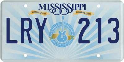 MS license plate LRY213
