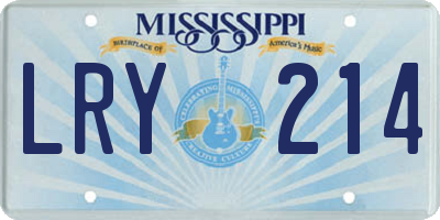 MS license plate LRY214