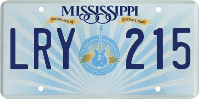 MS license plate LRY215
