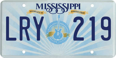 MS license plate LRY219