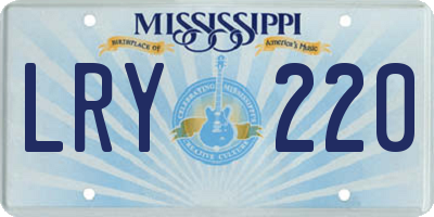 MS license plate LRY220