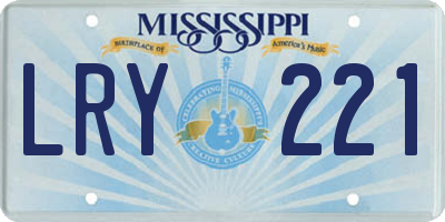 MS license plate LRY221