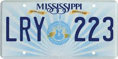 MS license plate LRY223