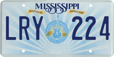 MS license plate LRY224