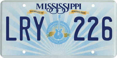 MS license plate LRY226