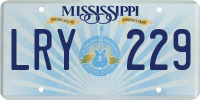 MS license plate LRY229