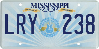 MS license plate LRY238