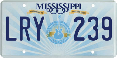 MS license plate LRY239