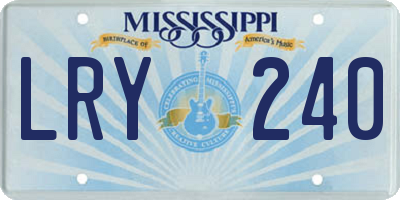 MS license plate LRY240