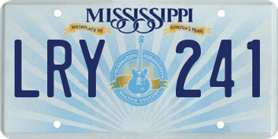 MS license plate LRY241