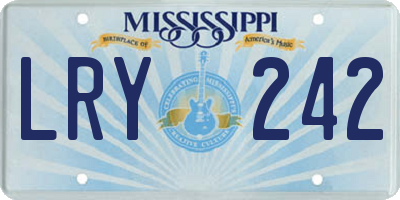 MS license plate LRY242
