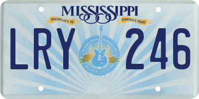 MS license plate LRY246