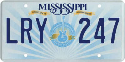 MS license plate LRY247