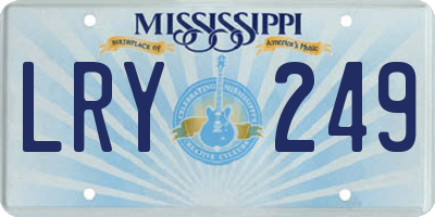 MS license plate LRY249