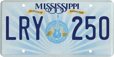 MS license plate LRY250
