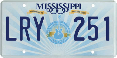 MS license plate LRY251