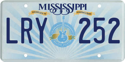 MS license plate LRY252