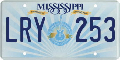 MS license plate LRY253