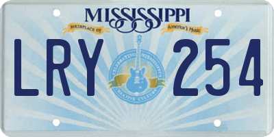 MS license plate LRY254
