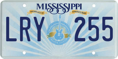 MS license plate LRY255