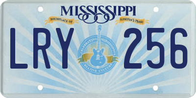 MS license plate LRY256