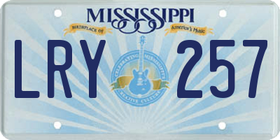MS license plate LRY257