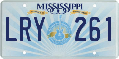 MS license plate LRY261