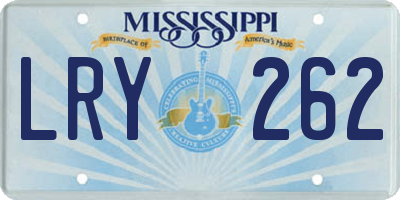 MS license plate LRY262
