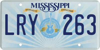 MS license plate LRY263