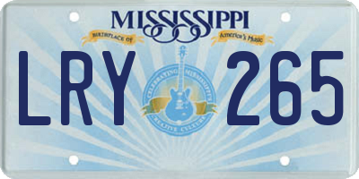 MS license plate LRY265