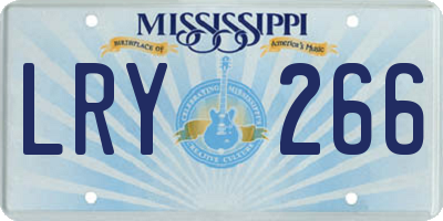 MS license plate LRY266