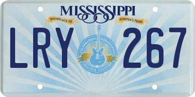 MS license plate LRY267