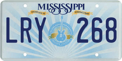 MS license plate LRY268