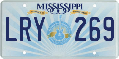 MS license plate LRY269