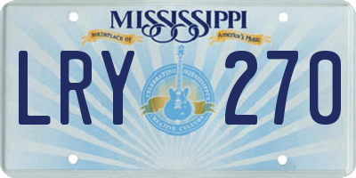 MS license plate LRY270