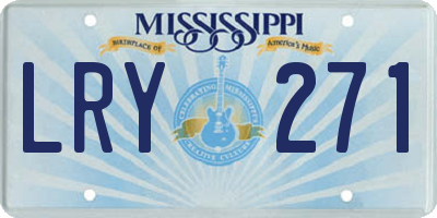 MS license plate LRY271