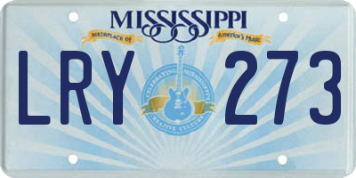 MS license plate LRY273