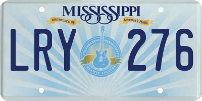 MS license plate LRY276