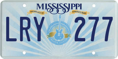 MS license plate LRY277