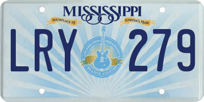 MS license plate LRY279