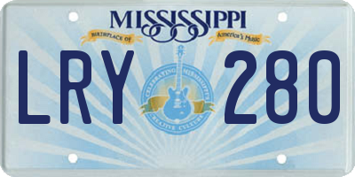 MS license plate LRY280