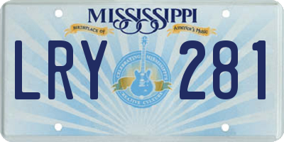 MS license plate LRY281