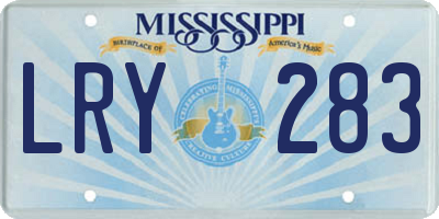 MS license plate LRY283
