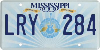 MS license plate LRY284