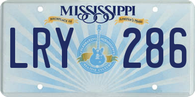 MS license plate LRY286