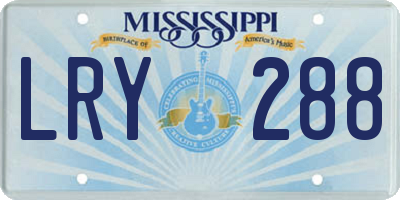 MS license plate LRY288