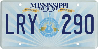 MS license plate LRY290