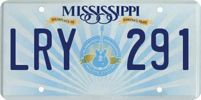 MS license plate LRY291