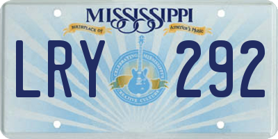 MS license plate LRY292
